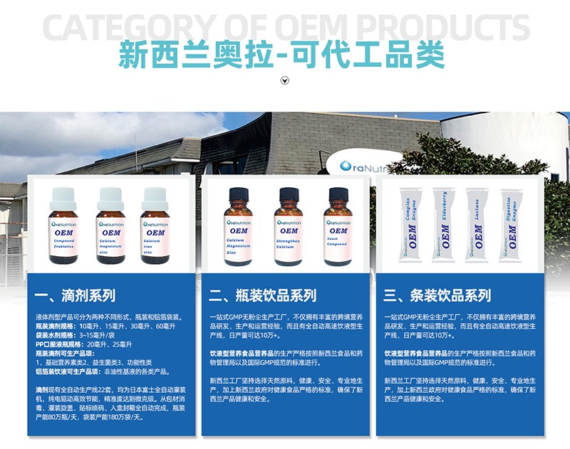 新西蘭奧拉營養 以專業OEM貼牌與全球法律服務，賦能營養品牌走向世界